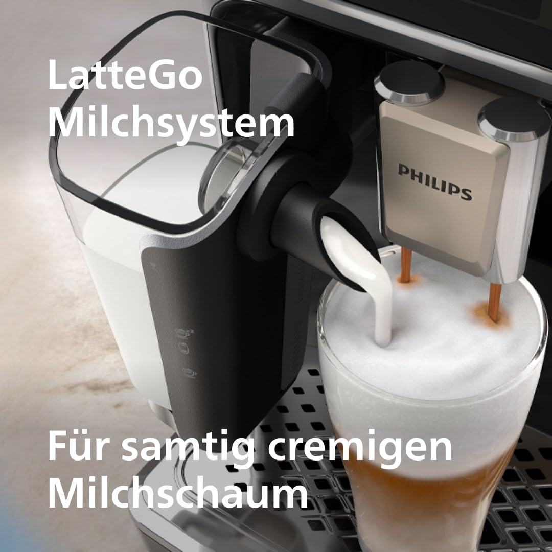 Series 5400 Fully Automatic Coffee Machine - LatteGo Milk System, 12 Coffee Specialities, Intuitive Display, 4 User Profiles, Chrome (EP5447/90)
